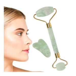Нефритен масажор за лице с плосък нефритен камък
