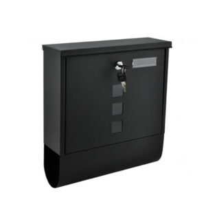 Черна метална пощенска кутия с ключове