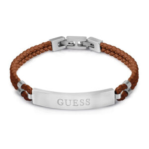 Guess JUMB01346JWSTCGTU мъжка гривна от кафява кожа и стомана