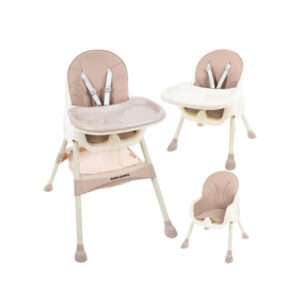Kruzzel детско розово столче с регулируема маса за хранене 3 в 1
