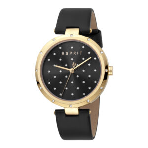 Esprit ES1L214L0025 дамски часовник в жълто злато и черен циферблат с камъни 38 мм