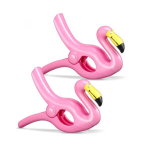 Комплект щипки за плажни хавлии/кърпи за шезлонг под формата на фламинго, 11.5 см, 2 броя