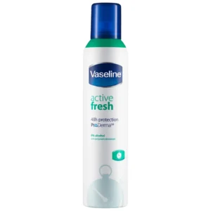 Дезодорант против изпотяване, Vaseline Active Fresh, с Proderma, хипоалергичен, 48 часа защита, 250 мл