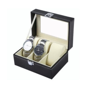 Компактна елегантна кутия за съхранение на часовници до 3 броя