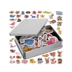 Образователни забавни детски магнити с животни за хладилник - 42 броя