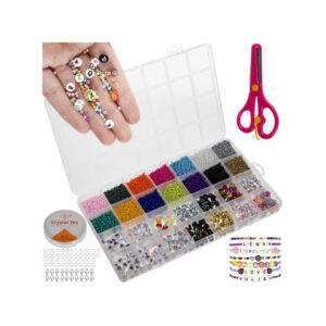 Комплект от 10000 елемента за изработване на ръчно направени детски бижута, гривни и колиета