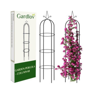 Метална арка/пергола за опора и насочване растежа на цветя в саксия