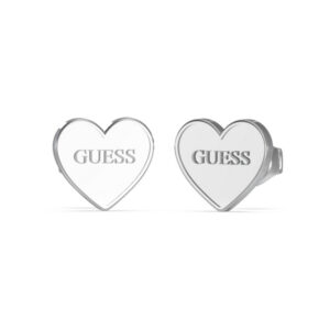 Guess JUBE02171JWRHTU дамски обеци с форма на сърце покрити със сребро