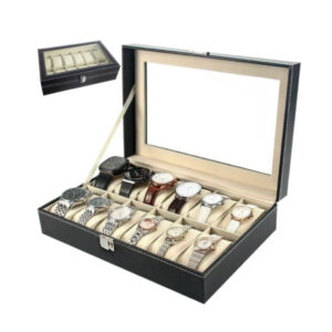 Кутия за съхранение на часовници и бижута с 12 отделения