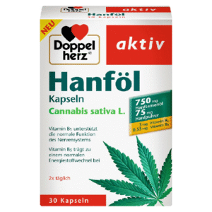 Doppelherz капсули с масло от канабис Sativa L., 30 бр за успокоение и спокоен сън