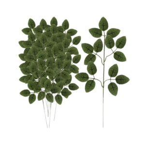 Декоративни клонки на листа от рози - 12 броя