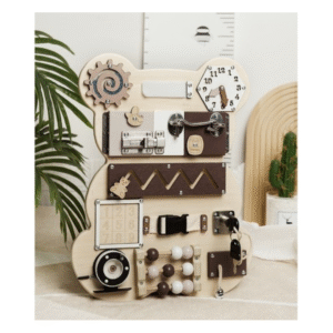 Манипулативна дъска за деца под формата на мече - 14 елемента