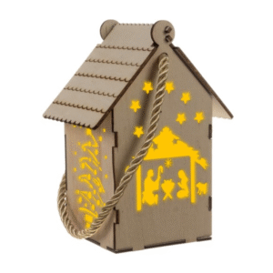 Коледна светеща къщичка от дърво